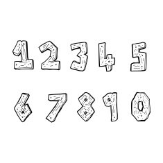 cartoon wooden numbers N14