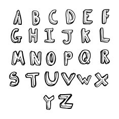 cartoon alphabet N42