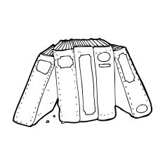 cartoon old books N26