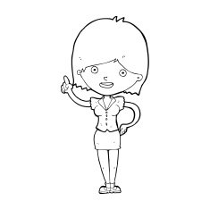 cartoon woman with idea N359