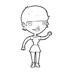 cartoon woman with idea N360