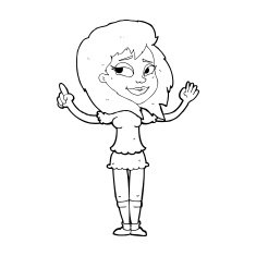 cartoon woman with idea N361