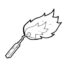 cartoon burning match N59
