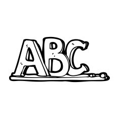 cartoon ABC letters N27