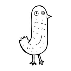 funny cartoon bird N248