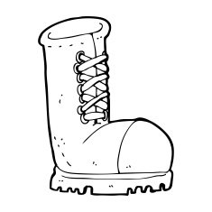cartoon old work boot N13