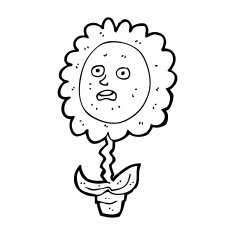 cartoon flower with face N45