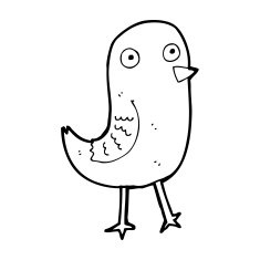 funny cartoon bird N249