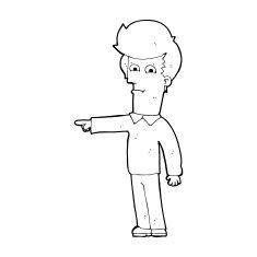Cartoon Man Pointing N281