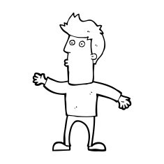 cartoon surprised man N193