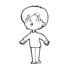 cartoon surprised man N195