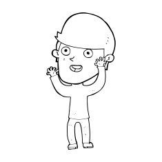 cartoon happy man N678