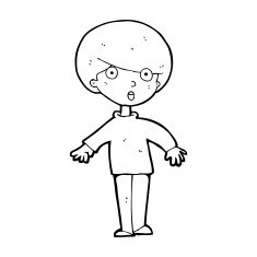 cartoon surprised man N197