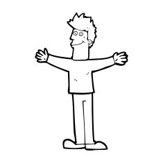 cartoon happy man N679