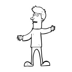 cartoon surprised man N198