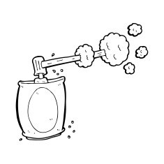 cartoon aerosol spray can N25