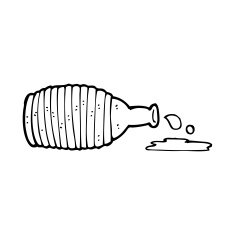 cartoon spilled bottle N17
