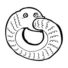 cartoon snake eating own tail N12