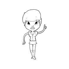 cartoon woman with idea N362