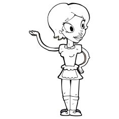 cartoon woman in maid costume N12