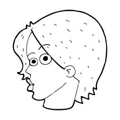 cartoon female face N207