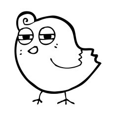 funny cartoon bird N251