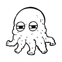Cartoon Alien Face N29