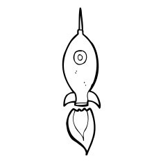 Cartoon Space Rocket N69