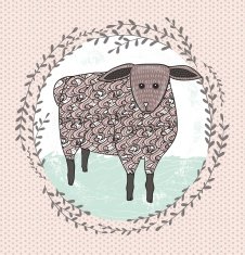 Cute little sheep illustration for children