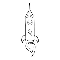 Cartoon Space Rocket N70