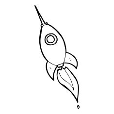 Cartoon Space Rocket N71
