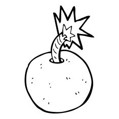 cartoon burning bomb N31