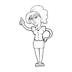 cartoon woman with idea N364