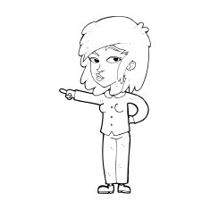 cartoon woman pointing N298