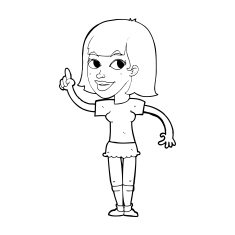 cartoon pretty girl with idea N40