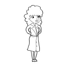 cartoon woman in trench coat N38
