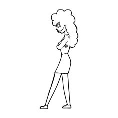 cartoon annoyed woman N265