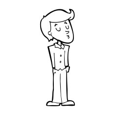 cartoon calm man N13