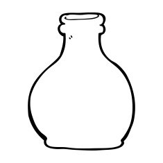 cartoon old glass vase N13