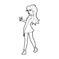 cartoon woman posing in dress N53