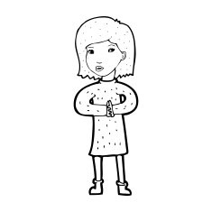 cartoon calm woman N13