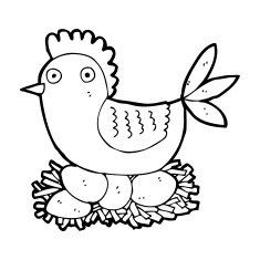 cartoon hen on eggs N12