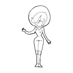 cartoon space woman N37