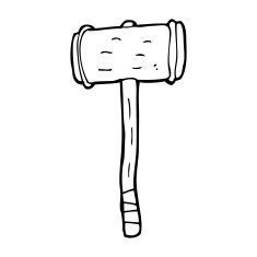 Cartoon Wooden Hammer N23
