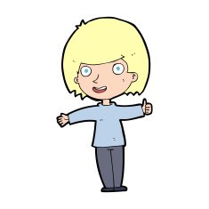 cartoon happy woman N366