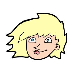 cartoon female face N208