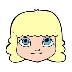cartoon happy female face N251