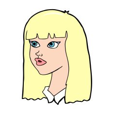 cartoon pretty girl with long hair N14