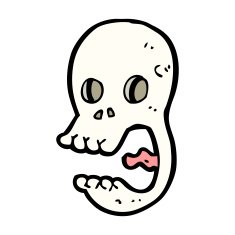 funny cartoon skull N61