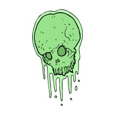 cartoon slimy skull N11